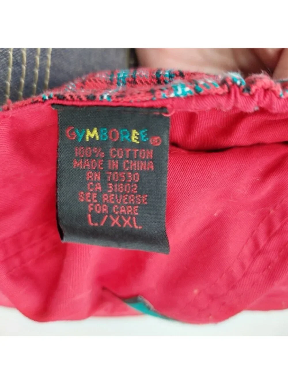 Gymboree Baseball Hat Red Plaid Reversible Fireman Dog Patch Size L / XL